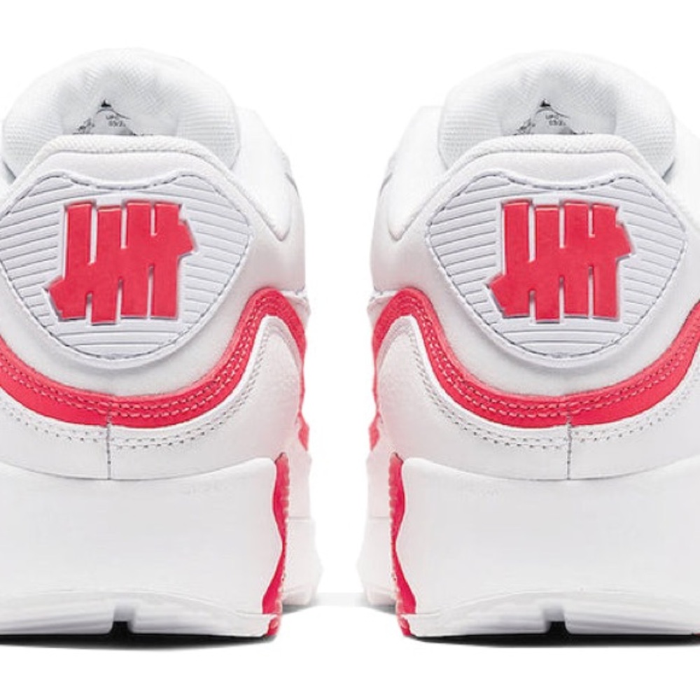 Nike White and Pink Air Max x Undefeated Sneakers
